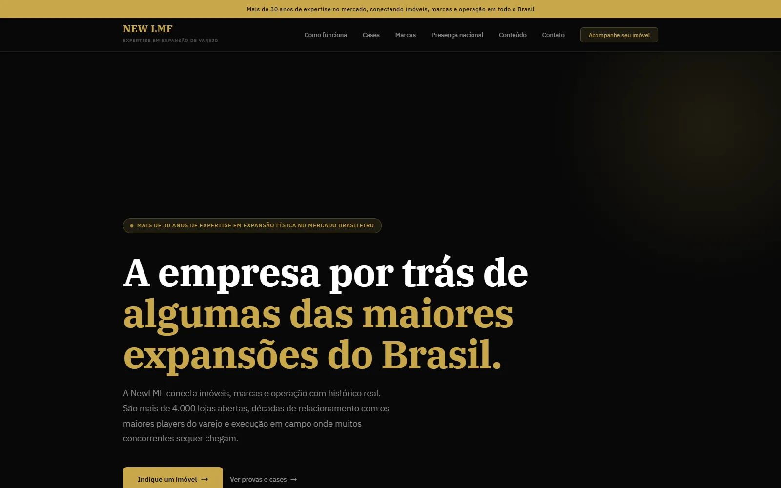 Site institucional da New LMF