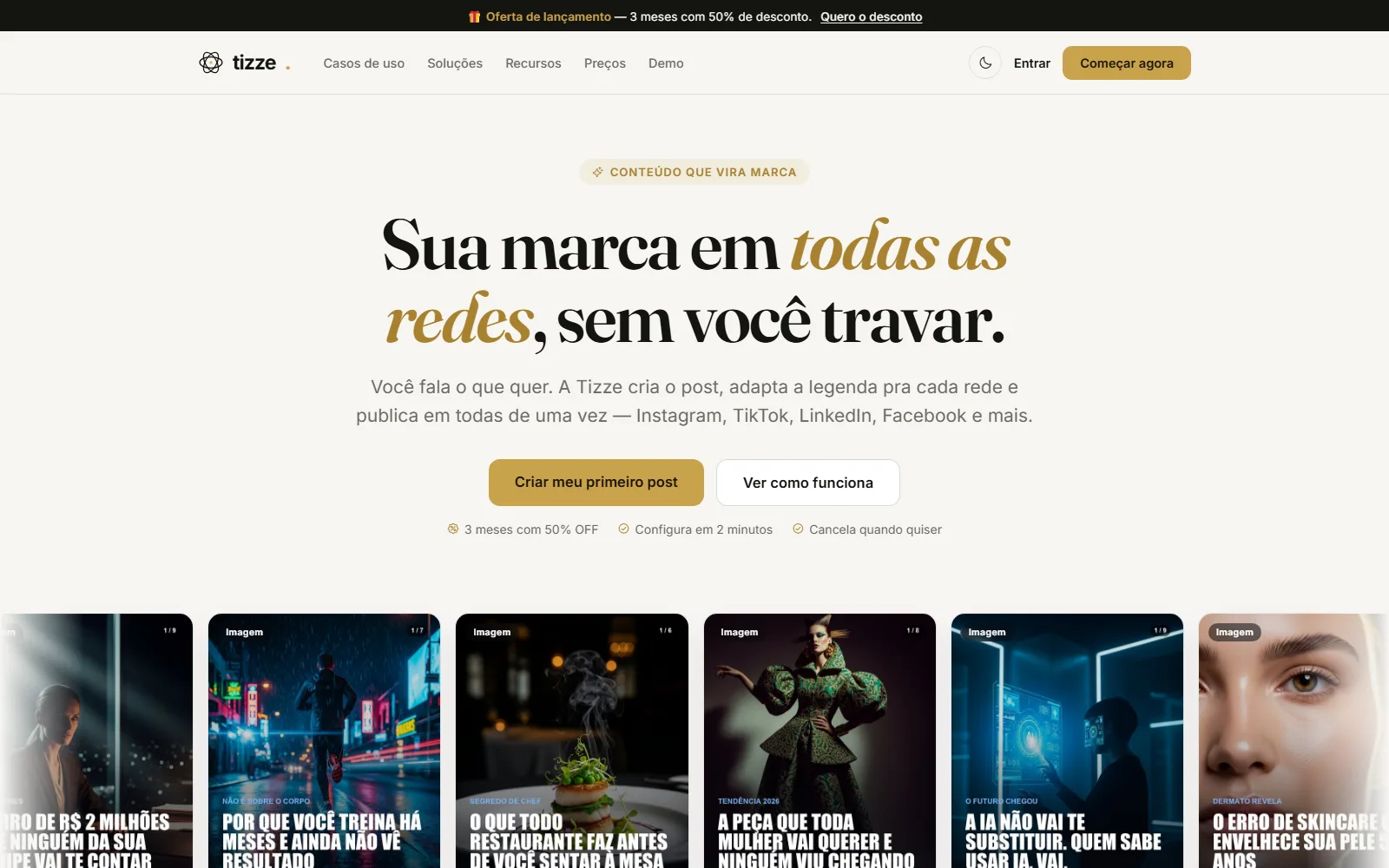 Plataforma Tizze de automação de conteúdo